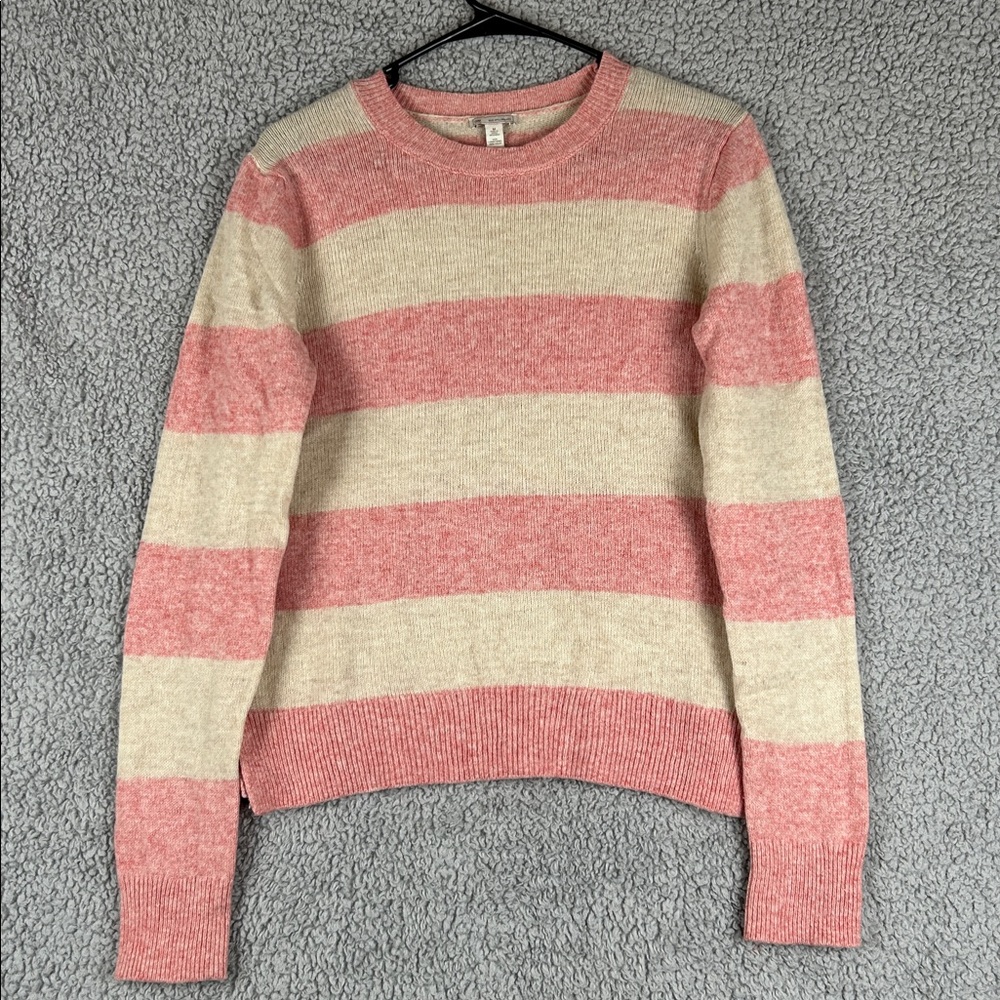 Gap Crew Neck Long Sleeve Lambswool Striped Sweater Women’s,Size M